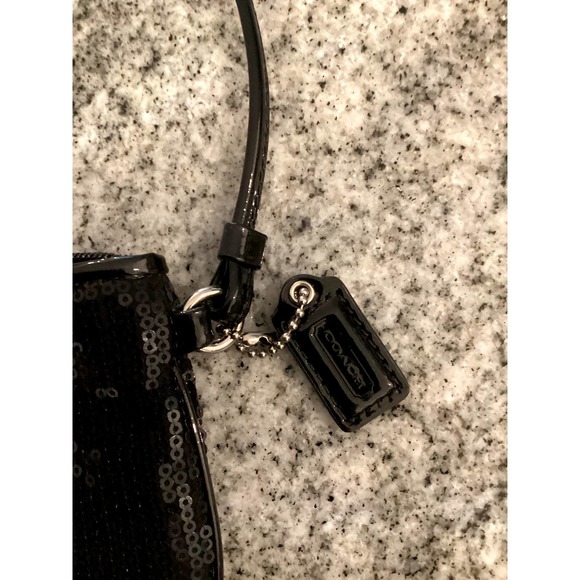 COACH Black Sequin Wristlet - Picture 3 of 4